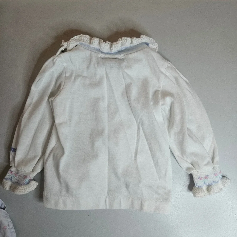 Vintage OshKosh B'gosh 18M Floral Romper and Mock Neck Top Set Made in USA Blue